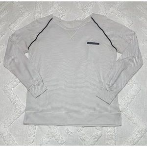lululemon athletica Gray Striped Long Sleeve Tee